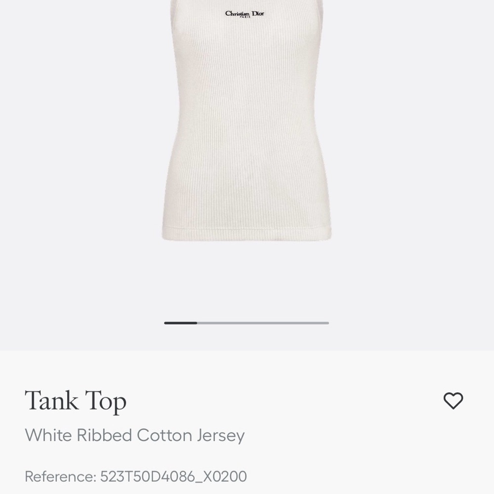 Dior Ivory Ribbed Tank Top